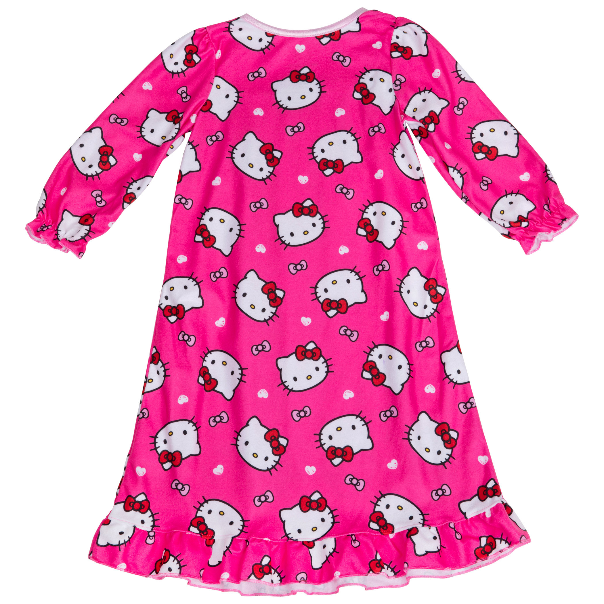 Hello Kitty Character Head All Over Girl's Nightgown Pajamas